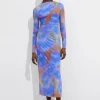 Online & Other Stories Robe Midi Drapée Et Imprimée Imprimé bleu