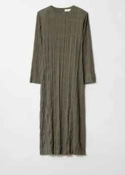 Store & Other Stories Robe Midi Effet Froissé Kaki