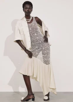 Cheap & Other Stories Robe Midi En Crochet Perlé Blanc