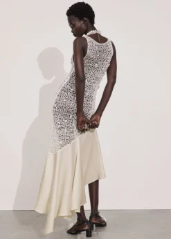 Cheap & Other Stories Robe Midi En Crochet Perlé Blanc