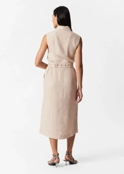 Cheap & Other Stories Robe Midi En Lin De Style Utilitaire Beige