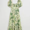 Online & Other Stories Robe Midi En Lin Et à Manches Bouffantes