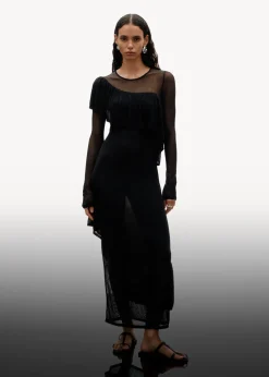 New & Other Stories Robe Midi En Maille à Superposition Noir
