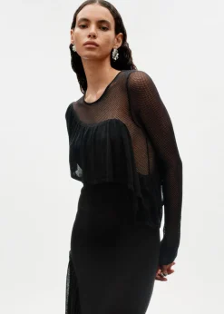 New & Other Stories Robe Midi En Maille à Superposition Noir