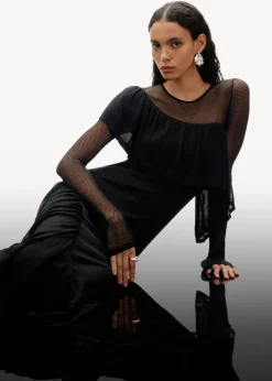 New & Other Stories Robe Midi En Maille à Superposition Noir