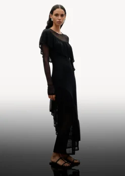 New & Other Stories Robe Midi En Maille à Superposition Noir