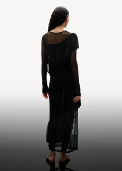 New & Other Stories Robe Midi En Maille à Superposition Noir
