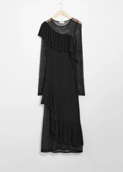 New & Other Stories Robe Midi En Maille à Superposition Noir