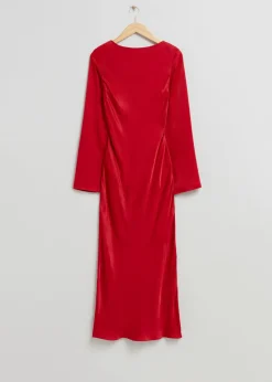 Outlet & Other Stories Robe Midi En Satin Rouge