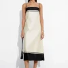 Hot & Other Stories Robe Midi En Satin à Bretelles Ivoire