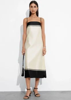 Hot & Other Stories Robe Midi En Satin à Bretelles Ivoire