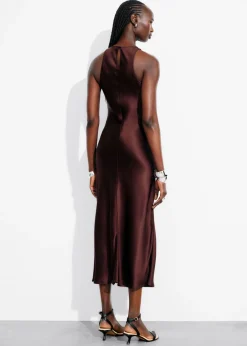 Fashion & Other Stories Robe Midi En Satin Sans Manches