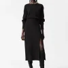 New & Other Stories Robe Midi Fendue Noir