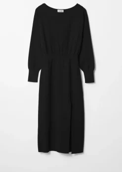 New & Other Stories Robe Midi Fendue Noir