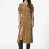 Store & Other Stories Robe Midi Fendue En Velours Imprimé animal