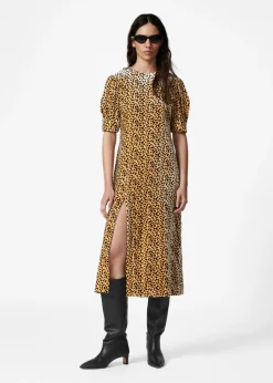 Store & Other Stories Robe Midi Fendue En Velours Imprimé animal