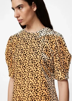 Store & Other Stories Robe Midi Fendue En Velours Imprimé animal