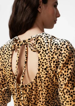 Store & Other Stories Robe Midi Fendue En Velours Imprimé animal