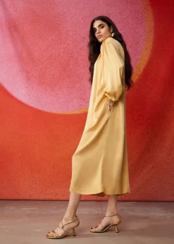Store & Other Stories Robe Midi Fluide Jaune