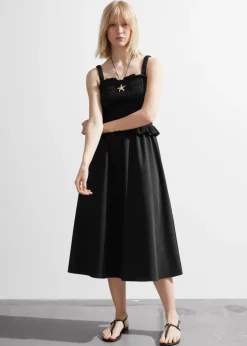New & Other Stories Robe Midi Froncée