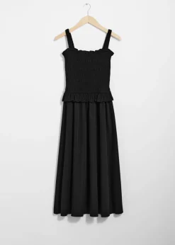 New & Other Stories Robe Midi Froncée