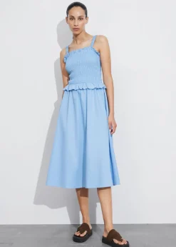 New & Other Stories Robe Midi Froncée
