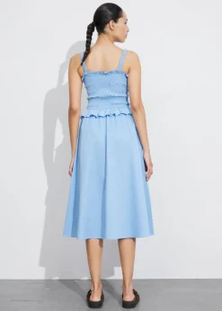 New & Other Stories Robe Midi Froncée