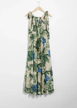New & Other Stories Robe Midi Froncée Sans Manches