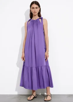 New & Other Stories Robe Midi Froncée Sans Manches