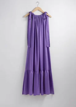 New & Other Stories Robe Midi Froncée Sans Manches