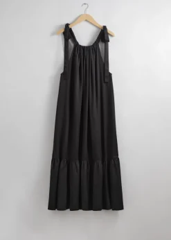 New & Other Stories Robe Midi Froncée Sans Manches