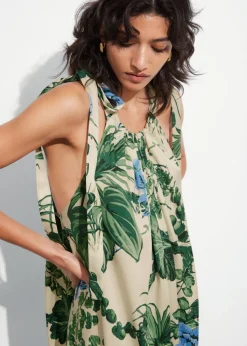New & Other Stories Robe Midi Froncée Sans Manches