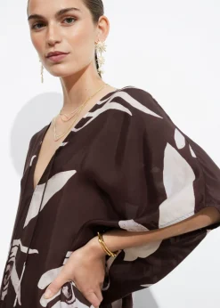 Clearance & Other Stories Robe Midi Imprimée Imprimé brun