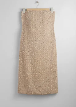 Cheap & Other Stories Robe Midi Ornée De Perles Beige