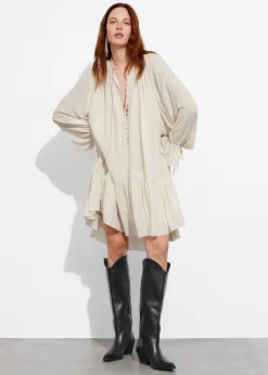 Discount & Other Stories Robe Midi Oversize Transparente Couleur crème