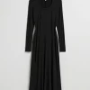 Hot & Other Stories Robe Midi Plissée Noir