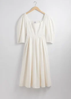 Flash Sale & Other Stories Robe Midi Plissée Blanc