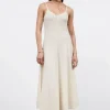 Best Sale & Other Stories Robe Midi Plissée à Bretelles Couleur crème