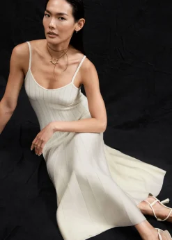 Best Sale & Other Stories Robe Midi Plissée à Bretelles Couleur crème