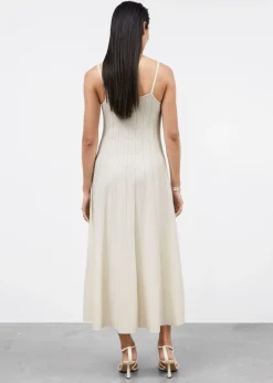 Best Sale & Other Stories Robe Midi Plissée à Bretelles Couleur crème