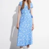 Shop & Other Stories Robe Midi Portefeuille à Motif Imprimé bleu