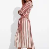 Sale & Other Stories Robe Midi Rayée Rayures rouges