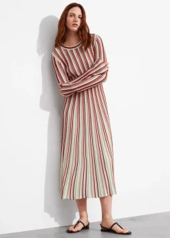 Sale & Other Stories Robe Midi Rayée Rayures rouges