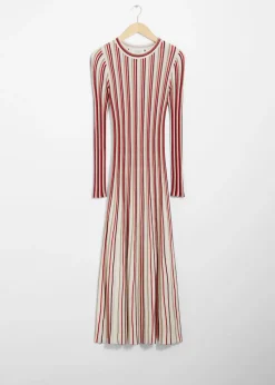 Sale & Other Stories Robe Midi Rayée Rayures rouges