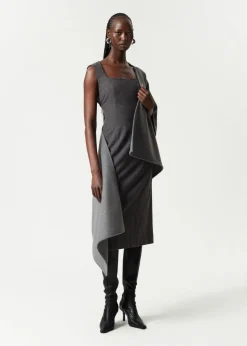 Cheap & Other Stories Robe Midi Sans Manches En Laine Gris