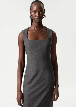 Cheap & Other Stories Robe Midi Sans Manches En Laine Gris