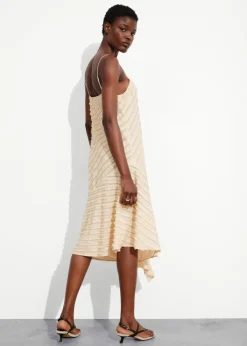 Clearance & Other Stories Robe Midi Texturée à Bretelles Couleur crème