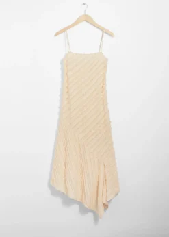 Clearance & Other Stories Robe Midi Texturée à Bretelles Couleur crème