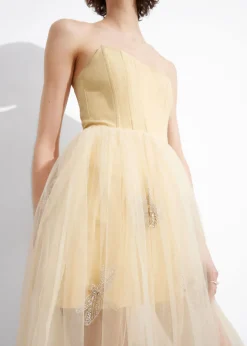 Cheap & Other Stories Robe Midi Transparente De Style Corset Beige