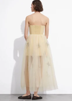 Cheap & Other Stories Robe Midi Transparente De Style Corset Beige